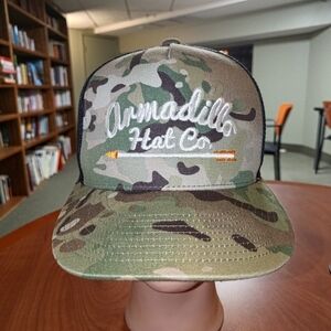 Armadillo Hat Co Camo Trucker Black Mesh Snapback Hunting Hat Cap